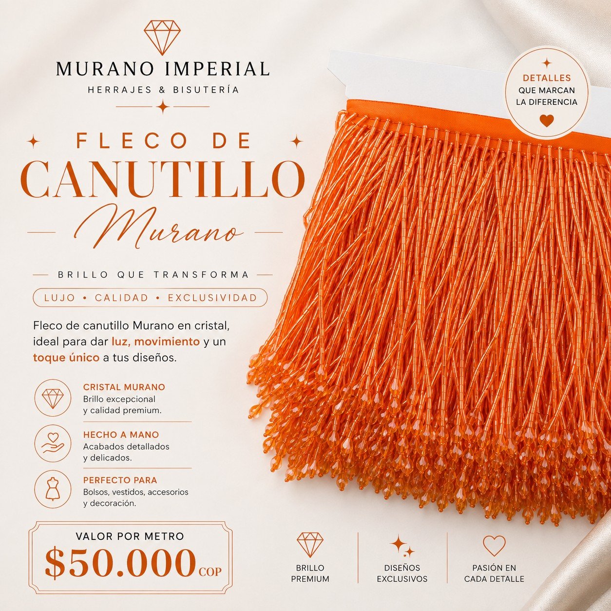 Fleco de Canutillo Naranja