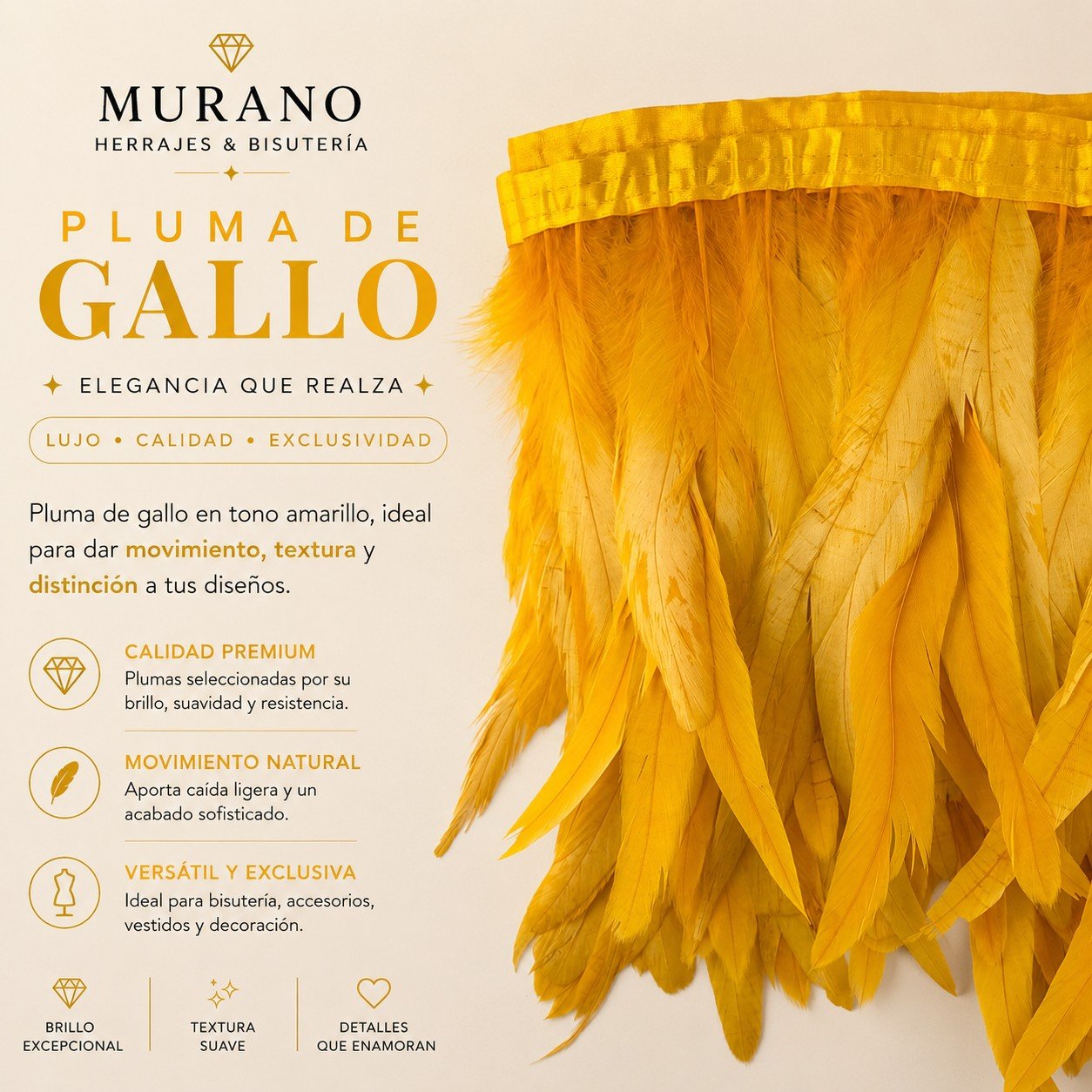 Pluma de Gallo Amarillo