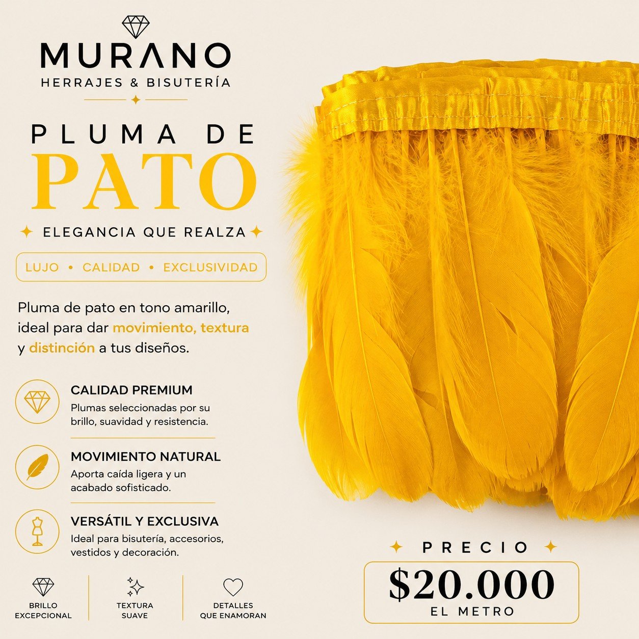 Pluma de Pato Amarillo