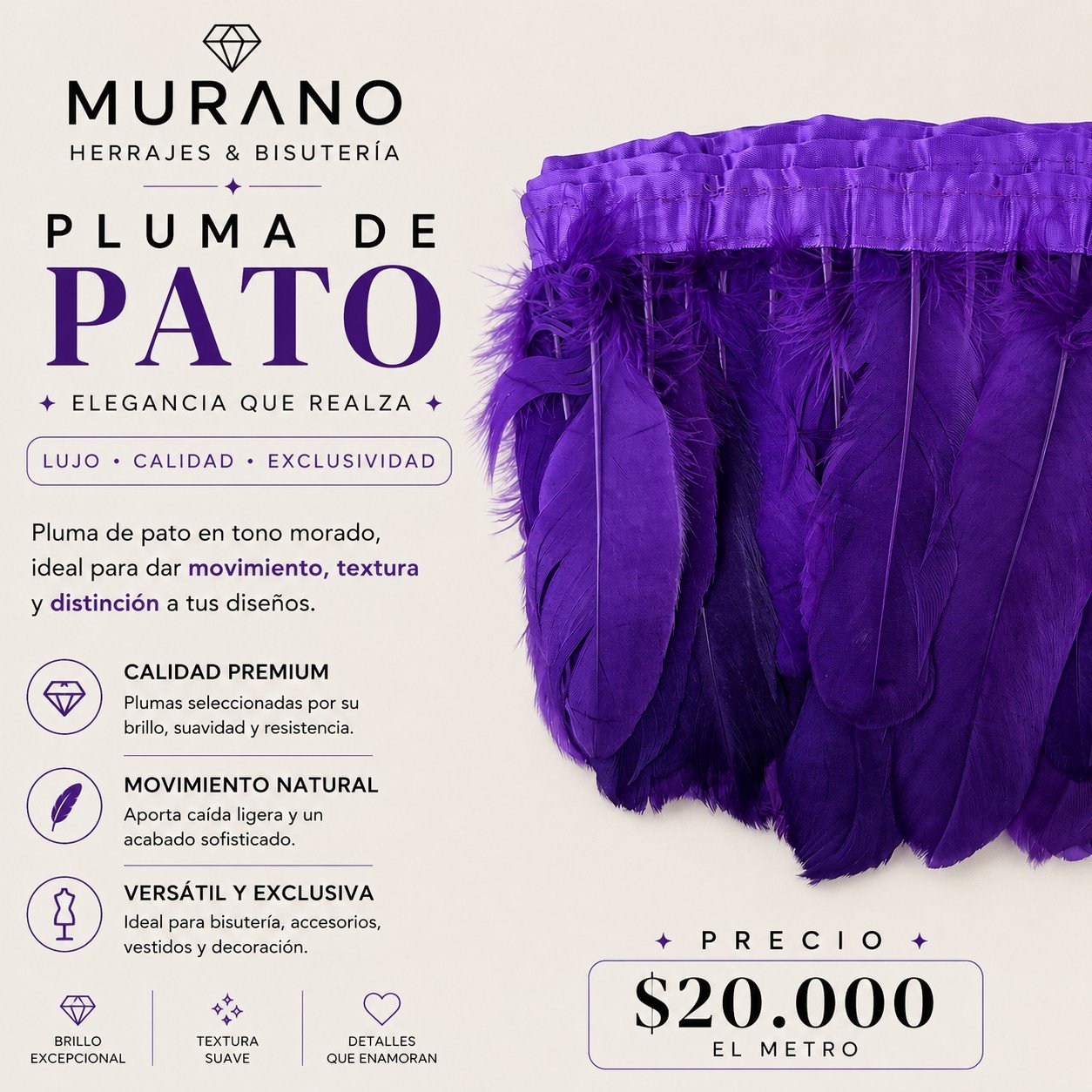 Pluma de Pato Morado