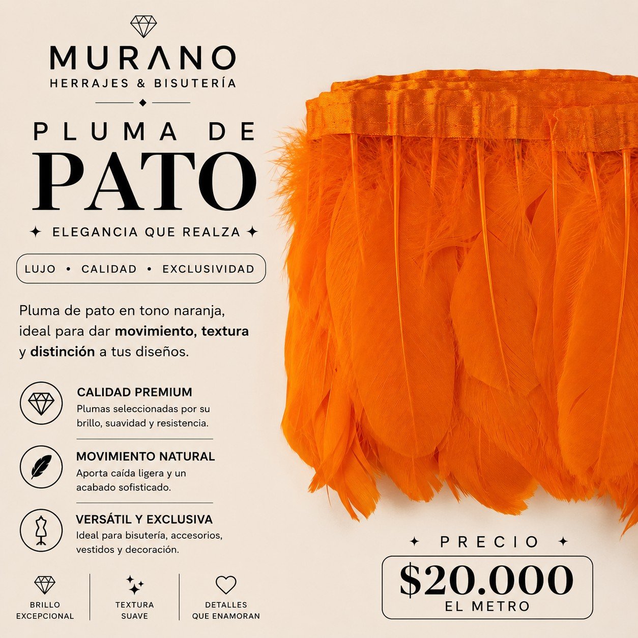 Pluma de Pato Naranja