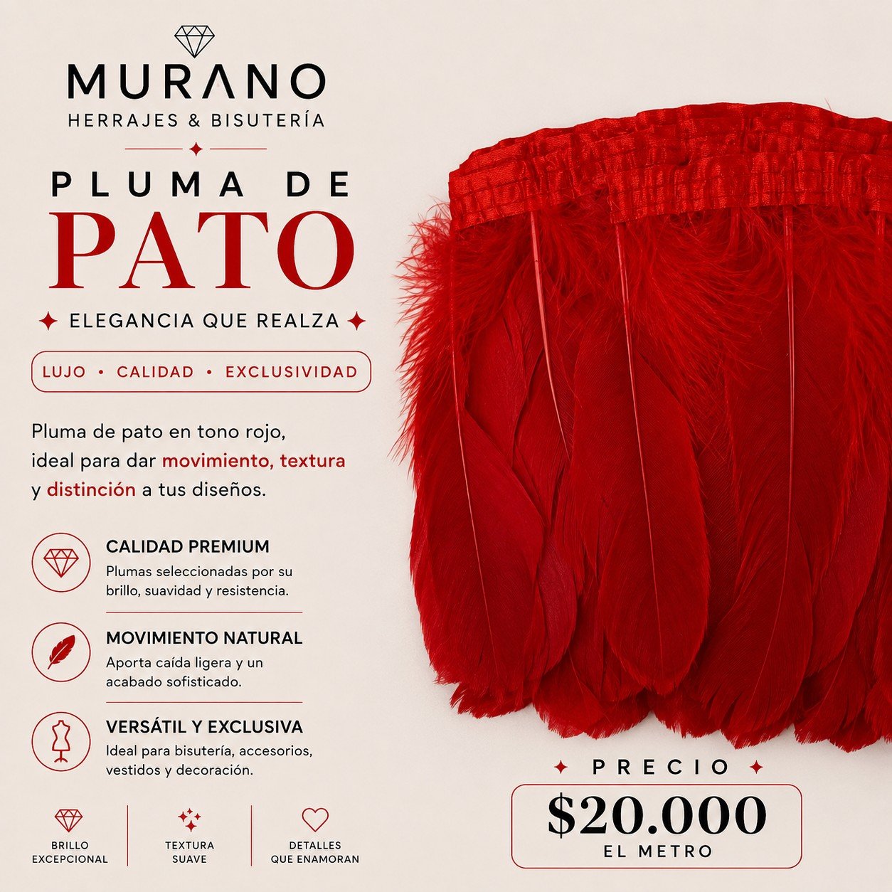 Pluma de Pato Rojo